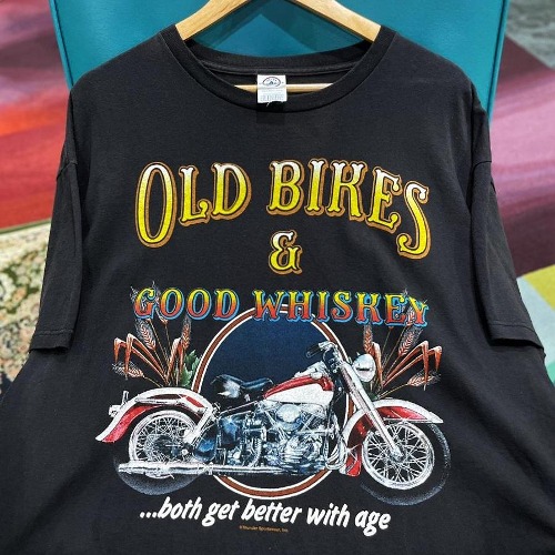 90&#039;s Old Bikes &amp; Good Whiskey 티셔츠 (XL)